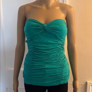 NWOT Ruched Knot Strapless Top